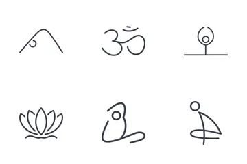 Set Of Yoga Thinline Icons Icon Pack