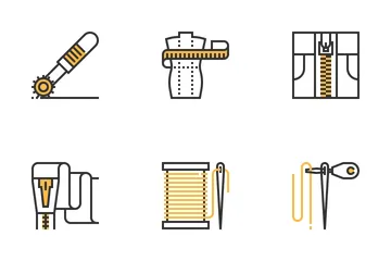 Sewing Equipment Icon Pack