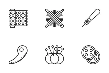 Sewing Equipment Icon Pack