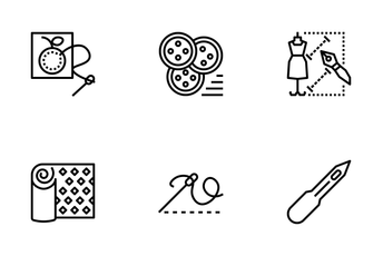 Sewing Tools,  Accessories And Needlework. Icon Pack