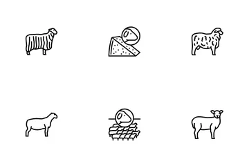 Sheep Breeding Farm Business Icon Pack