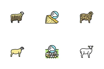 Sheep Breeding Farm Business Icon Pack