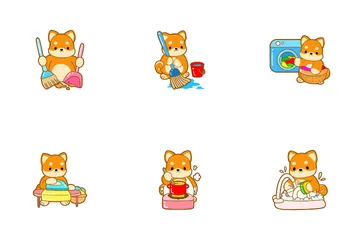 Shiba Inu Activities Icon Pack