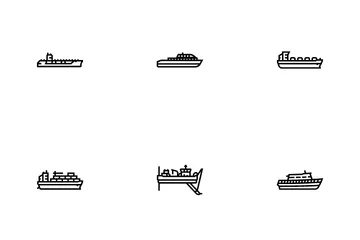 Ship Cargo Maritime Navigation Icon Pack
