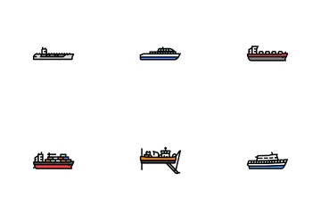 Ship Cargo Maritime Navigation Icon Pack