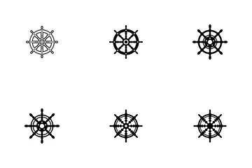 Ship Steering Wheel Icon Pack