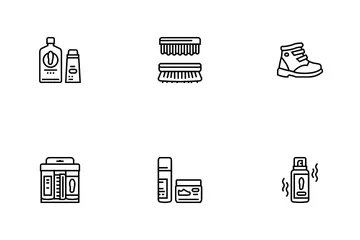 Shoe Care Accessories Icon Pack