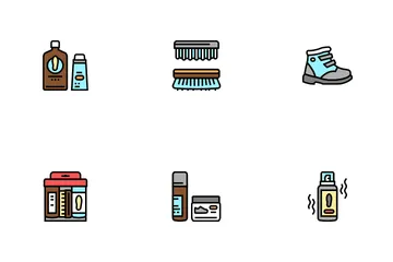 Shoe Care Accessories Icon Pack