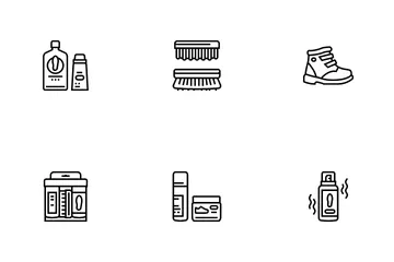 Shoe Care Accessories Icon Pack