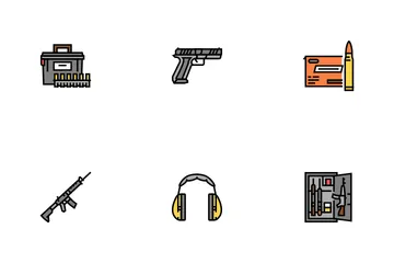 Shooting Weapon And Accessories Icon Pack