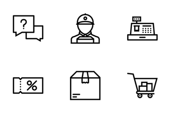 Shop Outline Icon Pack