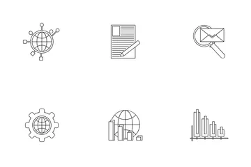 Einkaufen und Diagramm Symbolpack