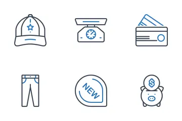 Shopping  2 Color Line Icon Pack