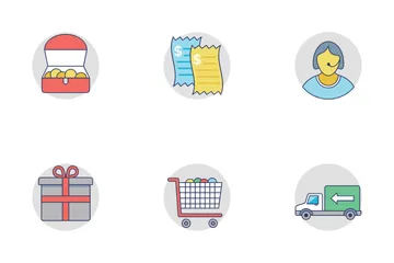 Shopping And Commerce Flat Rounded Icons 1 Icon Pack