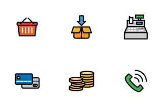 Shopping Lineal Color Icons