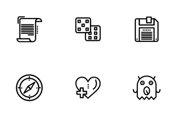 Shopping Retail And Video Game Elements Icon Pack
