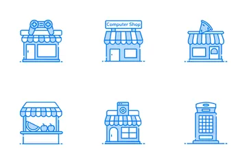 Shops Architecture And Real Estate Icon Pack