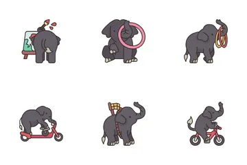 Espetáculo de Elefante Pacote de Ícones