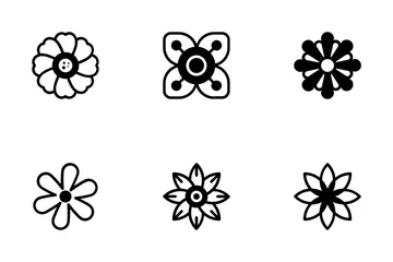 Icone dei simboli dei fiori decorativi 1 Icon Pack