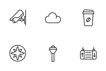 Símbolos del aeropuerto Paquete de Iconos