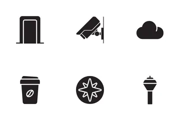 Símbolos del aeropuerto Paquete de Iconos