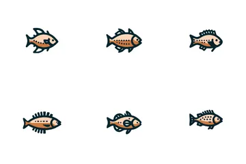Simple Orange Fish Icon Pack