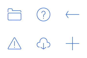 Simplesmente: UI básica, parte II (contorno fino) Pacote de Ícones