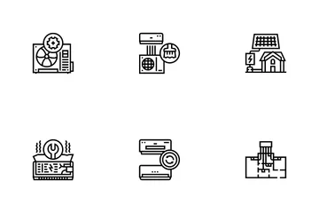 Electrónica del sistema de acondicionamiento Paquete de Iconos