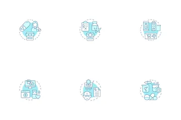 Sistema de gestão de farmácia Pacote de Ícones