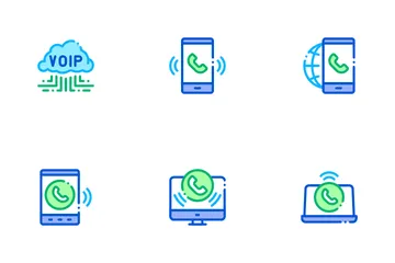 Sistema de llamadas Voip Paquete de Iconos