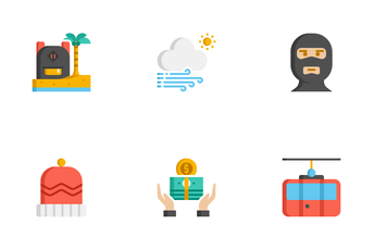 Skiing And Snowboarding Icon Pack