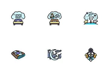 Sleep Bed Pillow Dream Night Icon Pack