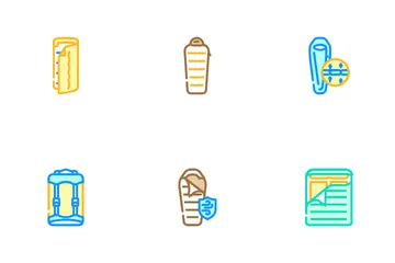 Sleeping Bag Camping Hiking Icon Pack
