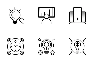 Smart Business 1 Line Icon Pack