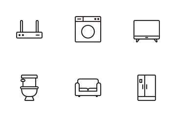 Smart Home Furniture Icon Pack