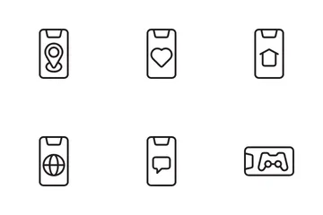 Smartphone-Funktionen Symbolpack