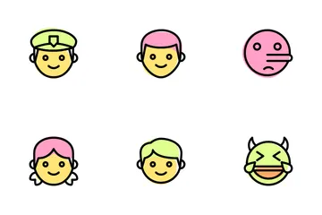 Vector SET-81 Social Media Avatar Emoticon Smiley Emoji Ícone