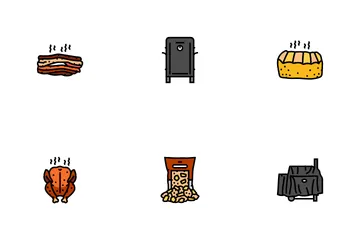 Smoked Meat Food Sausage Ham Icon Pack