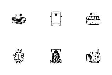 Smoked Meat Food Sausage Ham Icon Pack