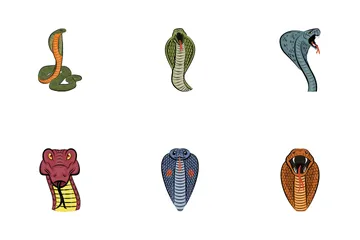 Snake Mascot Flat Icon Pack
