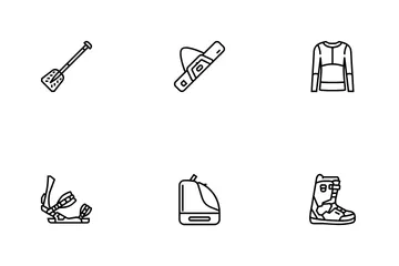 Snowboard estilo libre alpino Paquete de Iconos