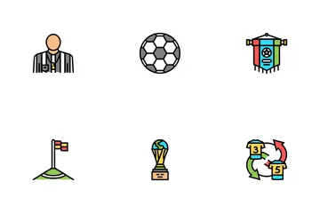 Soccer Team Sport Game On Stadium Icon Pack
