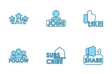 Social Media Action Icon Pack