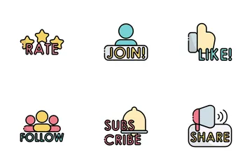 Social Media Action Icon Pack