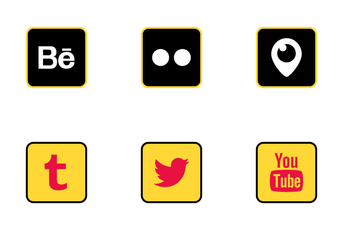 Social Media Colored Outline Vol 2 Icon Pack
