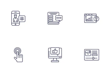 Social Media, Influencer And Web Hosting Icon Pack