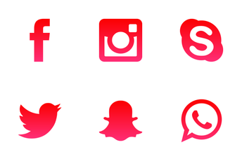 Social Media Red Icon Pack