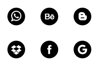 Social Media Round Solid Icon Pack