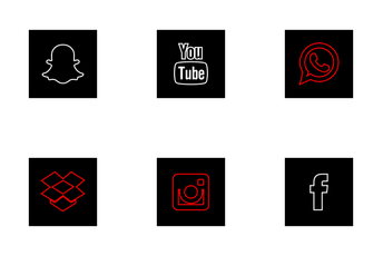 Social Media Square Black Icon Pack