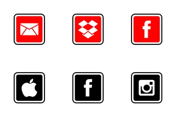 Social Media Square Filled Icon Pack